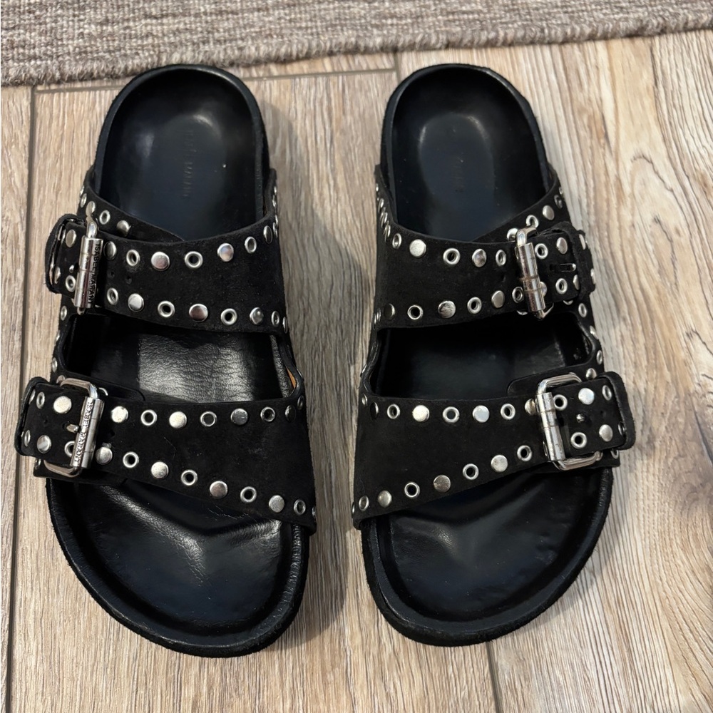 Isabel Marant Black Suede Lennyo Sandals size 37